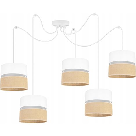 Suspension araignée, abat-jour blanc 20 cm (1/5)