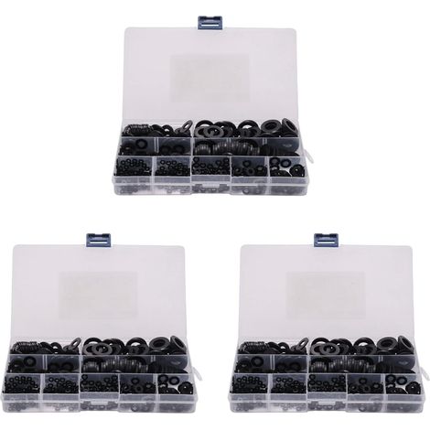 1800 Pcs Noir Nylon Rondelle Plate Assortiment Kit pour M2 M2.5 M3 M5 M6 M8 M10 M12 Rondelle de Réparation Plaine Rondelle Meubles Joint Kit (1/5)