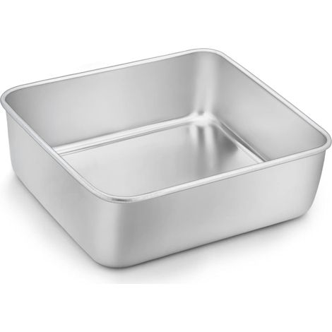 1 Moule à gâteau carré, Acier inoxydable, Bord lisse, Antiadhésif, Pour four et lave-vaisselle (1/5)