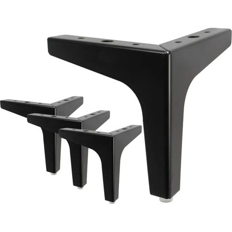 Pieds de meuble en métal 17,5 cm, lot de 4, pieds triangulaires diamant pour armoire, canapé, sofa, étagère, pouf - Patins de remplacement DIY robustes (1/5)