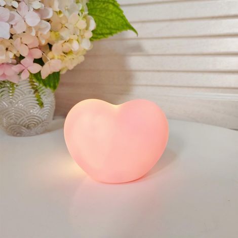Veilleuse En Forme De Cœur - Veilleuse Led À Piles Pour Chambre À Coucher Bureau Ambiance Romantique - 1 Pièce (1/5)