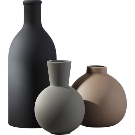 Décoration intérieure avec vase rustique, vase de ferme, vase avec bouquet de fleurs séchées, vase pour salon, cuisine, chambre, décoration d'entrée (1/5)