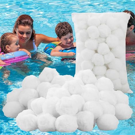 Boules filtrantes : 500 g de boules filtrantes réutilisables pour piscine, diamètre 50 mm, 28 x 20 x 4 cm (1/4)