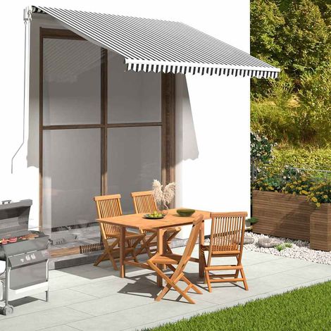 Tissu de remplacement pour auvent-Toile de rechange pour auvent Anthracite et blanc 3x2,5 m (1/5)