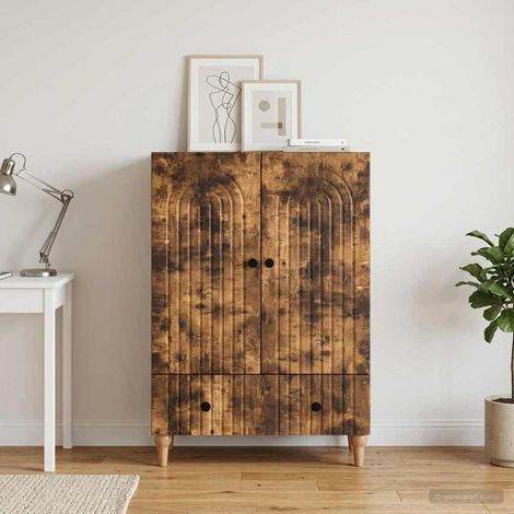 Aparador Roble Ahumado 66 x 34,5 x 95 cm Madera de Ingeniería (1/4)