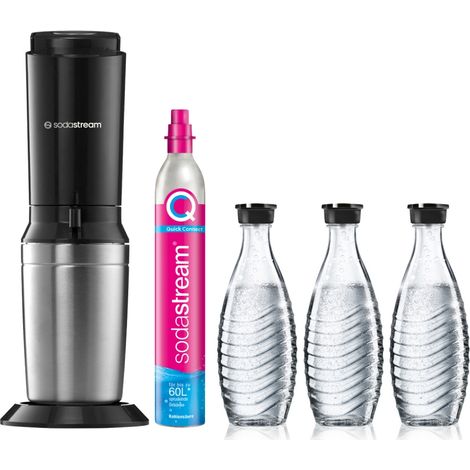 SodaStream Trinkwasser-Sprudler Crystal 3.0 Aktionspack 3 Karaffen titan