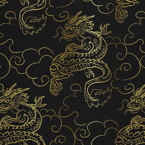 Telas decorativas para exteriores Oxford - motivo dragón dorado (1/5)