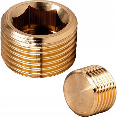 Messing-Stopfen 3/8" – Außengewinde  Messing korrosionsbeständig  Für Bypass-Ventile und Druckwasserinstallationen