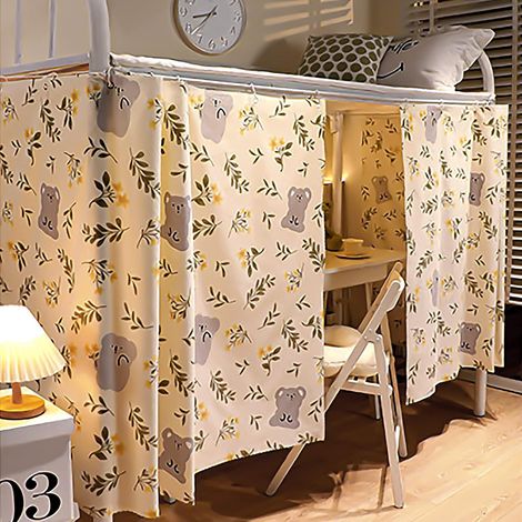 Blackout Curtain for Bunk Bed Mezzanine or Cabin Bed Dust-Proof Curtain for Student and Student Dormitory, Cute Koala Pattern, 3 Pieces (115 x 200 cm) (1/5)