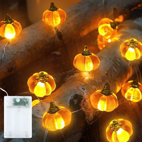 Herbstgirlande, Kürbis-Lichterkette für Halloween, Party, Kürbis, Weihnachtsdekoration (Orange A) (1/4)