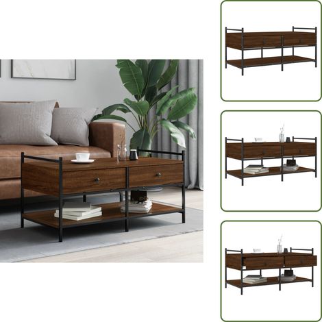Couchtisch Braun Eichen-Optik 99x50x50 cm Holzwerkstoff - Couchtisch - Wohnzimmerstil - Eiche Optik - Holzmöbel - Esszimmertisch (1/5)