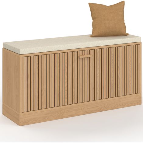 Eingangsbank Schuhe JULIETTE Latten und Leisten aus Holz, eichenfarben (1/5)