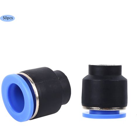 Lot de 50 bouchons pneumatiques pour tuyaux, insertion rapide, pour applications industrielles, avec anneau de déverrouillage ovale en PPF. (1/5)