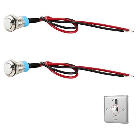 Interruttore a pulsante momentaneo 12mm 12V/24V precablato 3-220V AC/DC per elettronica auto PC progetti fai da te controllo temporaneo mini pulsante (1/5)