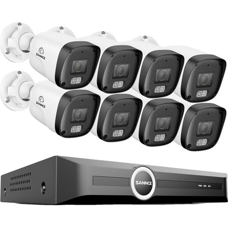 Système de Caméra de Surveillance, Résolution 3 MP, Détection de Mouvement Intelligente, Caméra NVR 8CH 8Pcs, 2T (1/2)