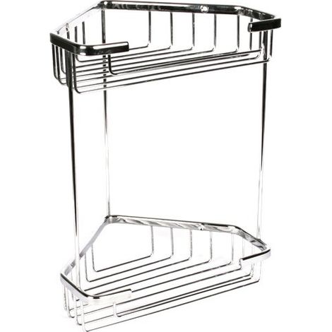 PANIER D'ANGLE EN ACIER INOXYDABLE À 2 NIVEAUX - 20X15X27