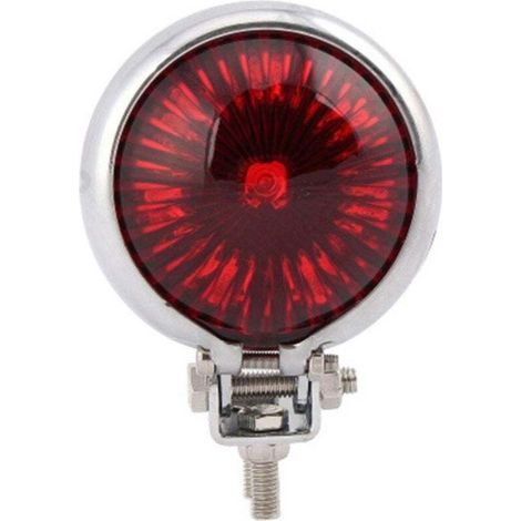 Feu arrière LED pour moto, feu stop et freinage, chromé, pour Chopper et Cafe (1/4)