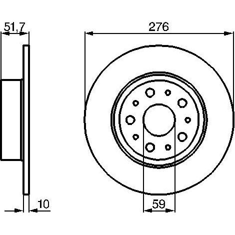 Lot de 2 Disques de frein Bosch 0 986 478 463 ALFA ROMEO 60814646 71739570 (1/2)