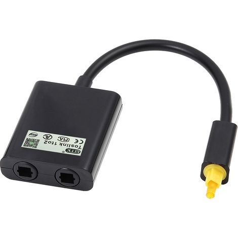 Adaptateur audio 1 vers 2, répartiteur de câble optique numérique, adaptateur audio à fibre optique, distributeur de fibre optique, noir (1/5)