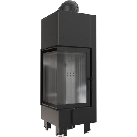 Kamineinsatz aus Stahl KRATKI MBN links 10 kW Ø 200 schwarz Verkleidung (1/5)
