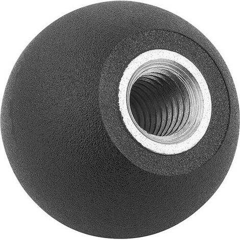 Poignee spherique avec douille filetee Filetagefemelle M 6 Forme E D 20mm , (1/2)