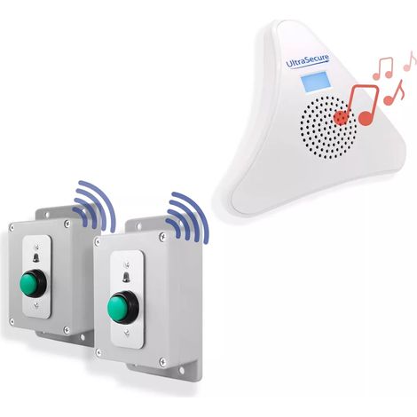 Kit sonnette 2 boutons haute résistance sans-fil 300m autonomes avec carillon 35 mélodies (DA600+) (1/5)