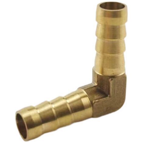 2 Stück 6 mm Schlauchverbinder aus Messing mit Widerhaken, 90-Grad-Winkelverbinder (1/5)