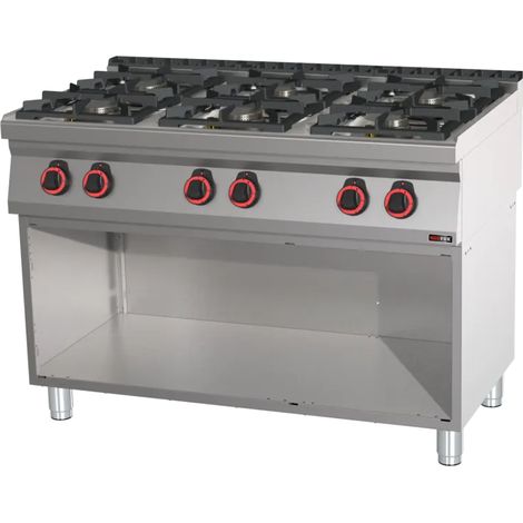 Fourneau à gaz 6x brûleur avec soubassement REDFOX - SP 70/120 G - REDFOX