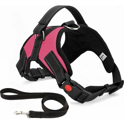 No Pull Dog Harness Breathable Adjustable Comfort co.ukee Lead Included for Small Medium Large Dog Best for Training Walking L Pink (1/5)
