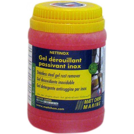Gel dérouillant passivant inox 300 g – Élimine rouille sur inox – Application facile au pinceau – Action rapide 7 à 12 minutes – Matt Chem