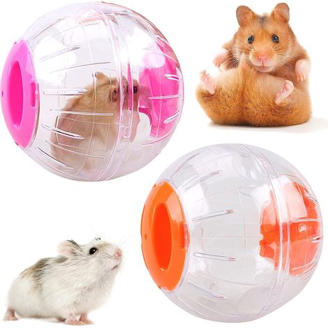 hamster Gym Ball Lot De 2 Hamster Gym Ball Plastique Gerbille Jouet Balle Petit Portable Running Ball Jogging Exercice Hamster Gerbille Pet (1/5)
