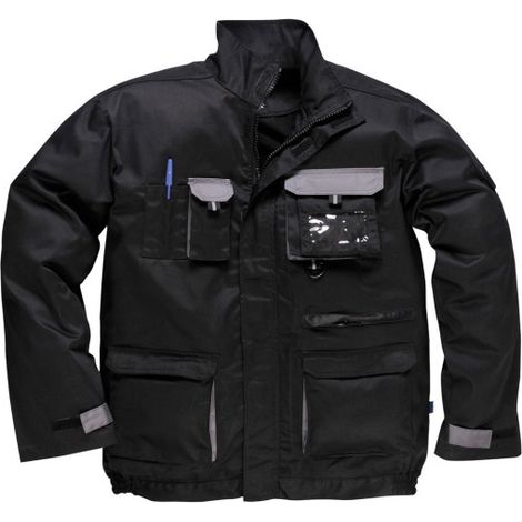 Chaqueta de protección bicolor con porta identificación desmontable S Negro