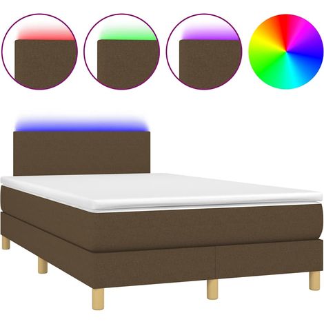 Maison Exclusive - Boxspringbett mit Matratze & LED Dunkelbraun 1 (1/5)