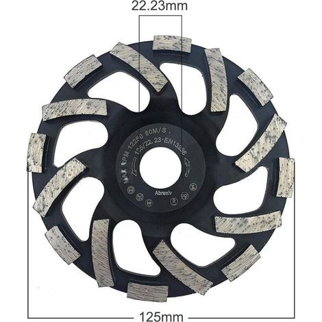 BEBUSINGOTO Disque Poncage Beton, Disque Diamant Abrasif 125mm de Meulage pour Poncer Béton, Pierre, Granit, Marbre