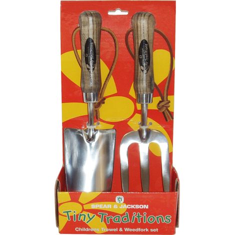 Spear & Jackson 4035SET - Set di cazzuola e sarchiello tradizionali in acciaio inox per bambini (1/4)