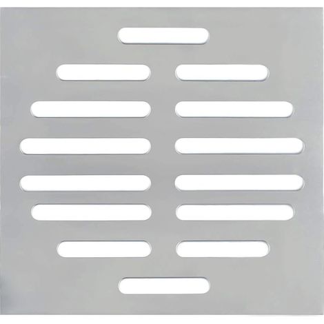 Grille de siphon de sol carrée 6 pouces à 14 trous en acier inoxydable argenté (1/2)