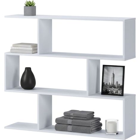 Libreria Terzolas, Biblioteca 3 Ripiani, Installazione a Terra, Portata Ripiani 15, 110x25x96h cm Bianco