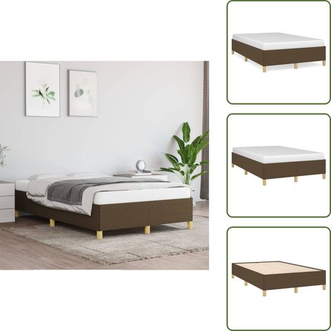 Cama marrón - vidaXL Estructura de cama sin colchón tela marrón oscuro 120x200 cm - Cama de madera
