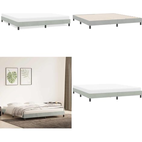 vidaXL Cadre de lit sans matelas gris clair 180x220 cm velours (1/5)