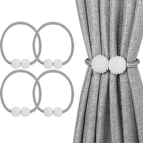 Set of 4 magnetic curtain ties, ideal for decorating homes, offices, or hotels - Gray (1/4)