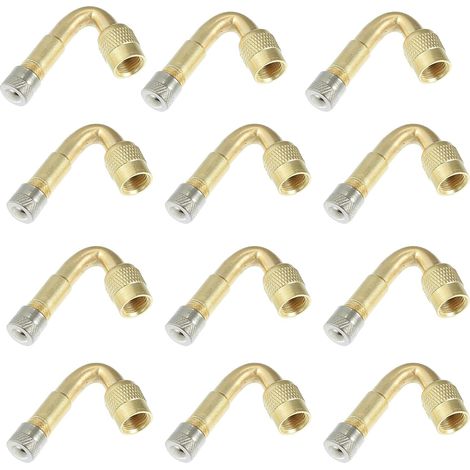 12Pcs Bouchons De Valve Pneu 45 Degré Voiture Moto Cuivre (1/5)