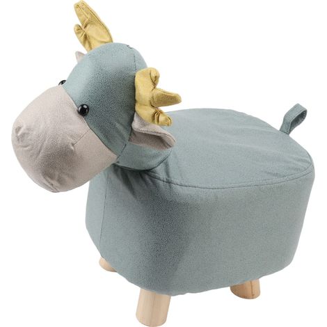 Weicher und niedlicher, rutschfester Kinderhocker in Giraffenform für Zuhause – Blau (1/5)