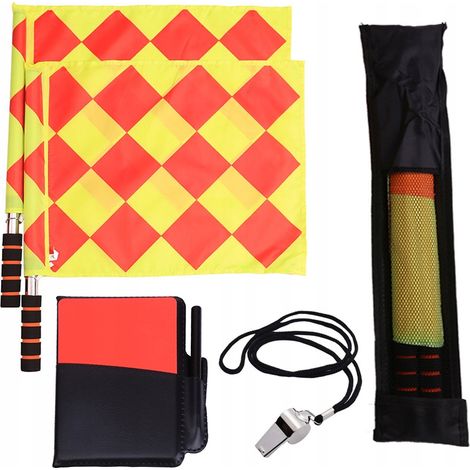 Schiedsrichter-Set Fußball Schiedsrichterkarten Notizbuch Flaggen Fußballpfeife