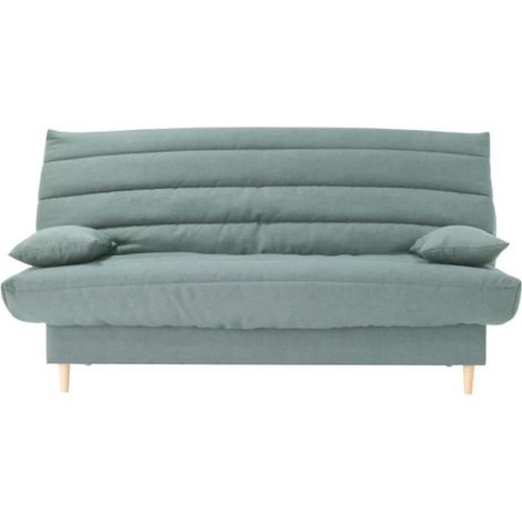 Clic clac 3 places - vert amande - Couchage 125x190 cm - Avec coussins (1/4)