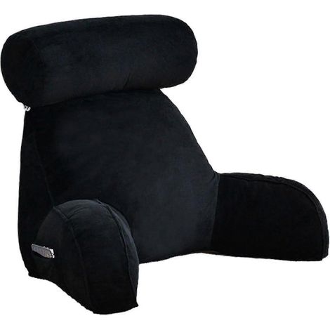 Coussin de lecture, coussin de dossier, coussin de dossier pour s'asseoir au lit, grand dossier pour adultes avec accoudoirs, poches latérales, coussin cervical amovible pour lire ou regarder des film (1/3)