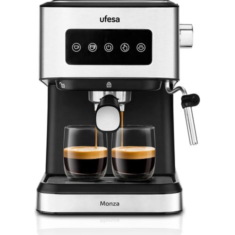 Ufesa Monza Macchina Caffè macinato e Cialde Monodose ESE, Pressione 20 BAR, Pannello Digitale Tattile, Vaporiera Regolabile, Serbatoio 1,5 L, Funzione Scaldatazze, 1050 W (1/4)