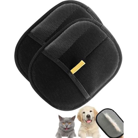 Gants de toilettage pour animaux,Gants réutilisables pour éliminer les poils de chat et de chien,Gants antistatiques pour animaux,Vêtements,Canapés et tapis(4 pièces) (Nouveau design 2025)