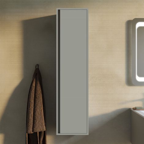 Mobile Colonna Per Bagno Sospesa H140cm Sabbia Opaco Monaco (1/3)