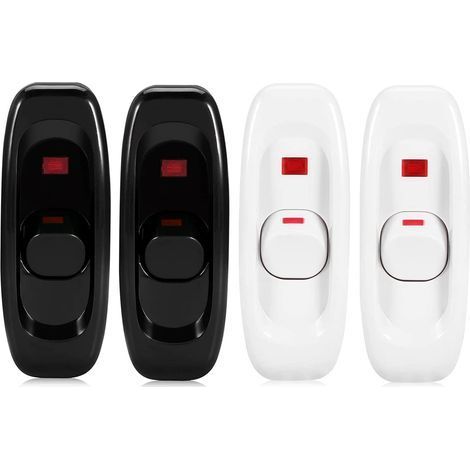 Interrupteur Intermédiaire Bouton De Commutation En Ligne 4 Pcs Interrupteur à Cordon Interrupteur Câble Lampe Bureau Interrupteur Bascule Cordon Lampe De Bureau à Usage Extérieur Noir Et Blanc (1/5)