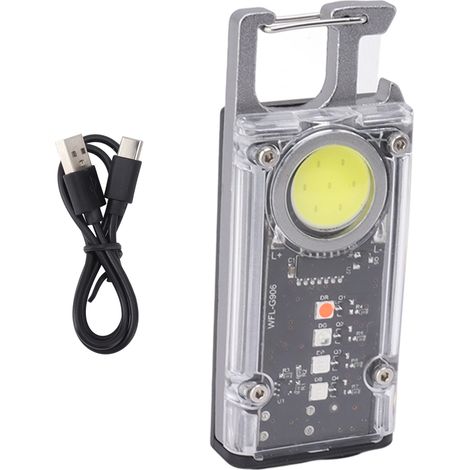 Petite lampe de travail COB 8 modes portable rechargeable aimantée avec crochet lampe de poche multifonction ouvre-bouteille lampe de secours (1/5)